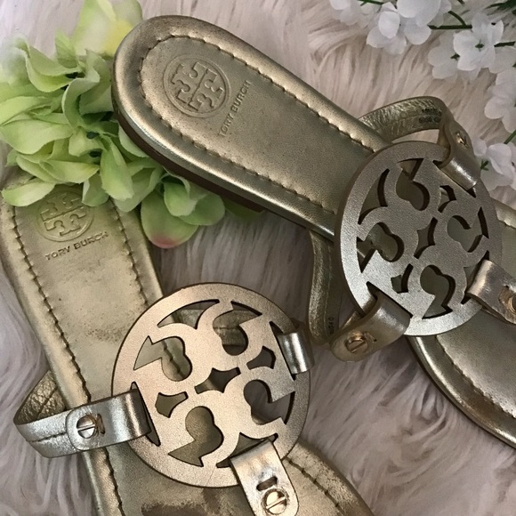 Tory Burch Miller Soft Metallic Sandals - Picture 2 of 7
